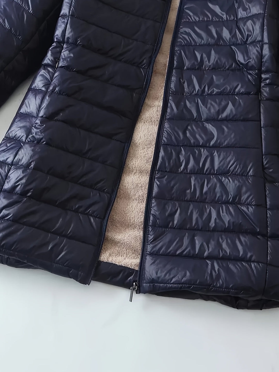Vicky | Fleece Lined Longline Puffer Jacket with Cushioned Feel for Women