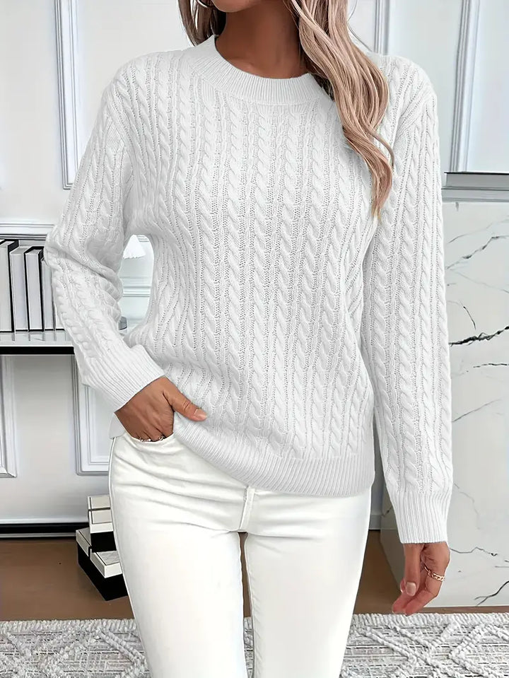 Lena | Classic Cable Knit Sweater with High Quality Yarn for Women