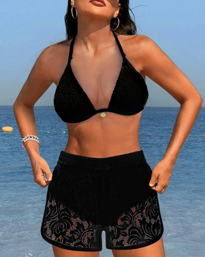 Isala | Elegant Solid Lace Bikini Set