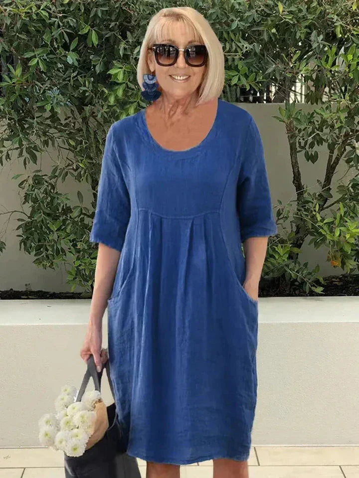 Liese - Loose Cotton Dress With Pocket
