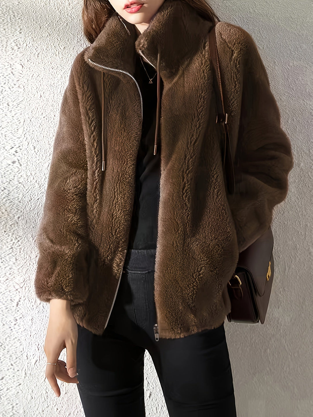 Avelora | Cosy Zip Jacket with Plush Feel and Modern Cut for Women