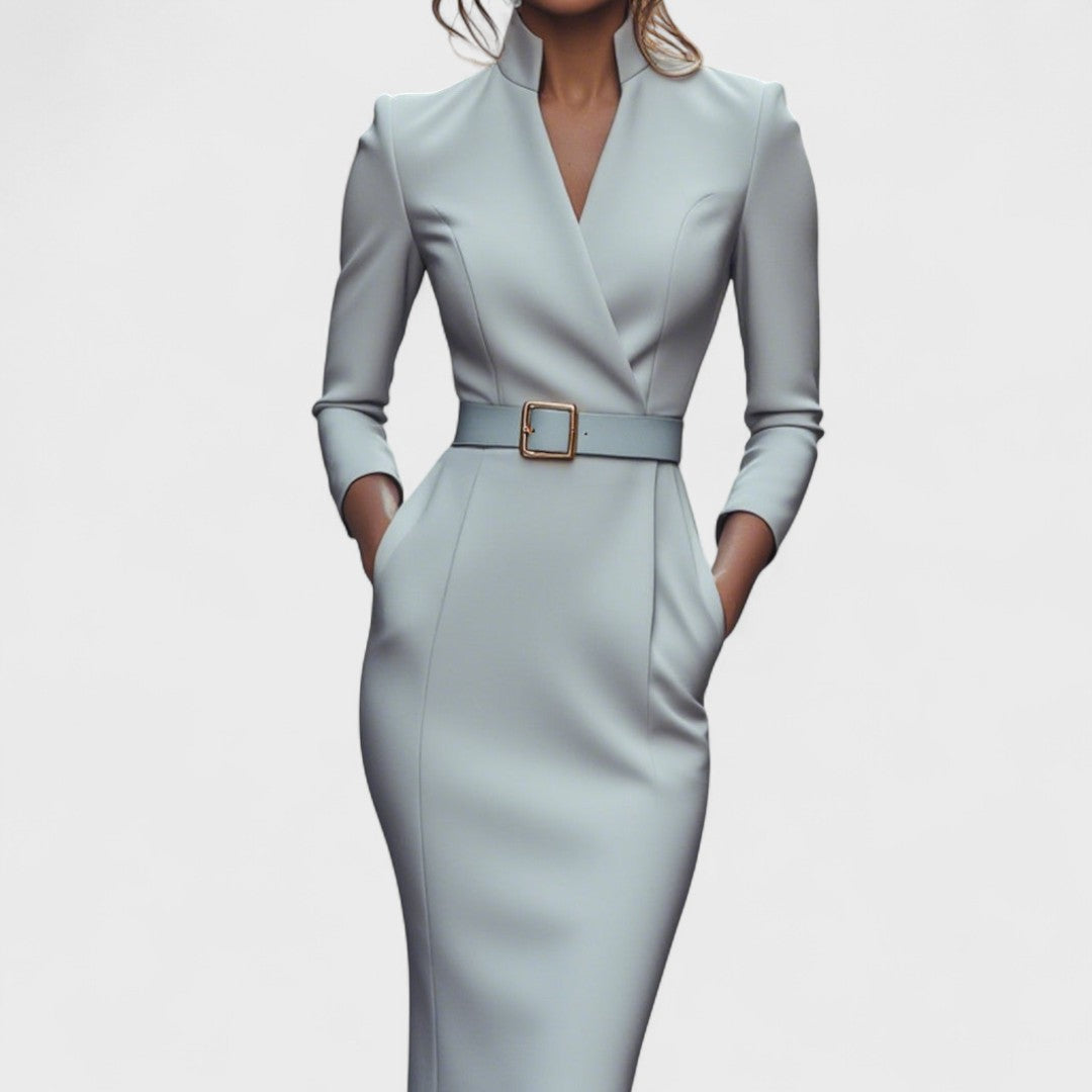 Mandarin Luxe - Maxi Dress With Belt