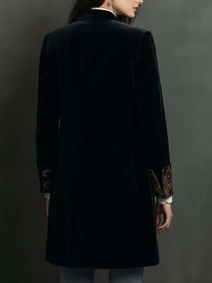 Marlene | Baroque Print Lapel Slim-Fit Blazer