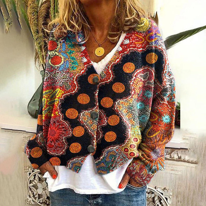 Ailish | Boho Patterned Cardigan with Vibrant Colour Blend for Women