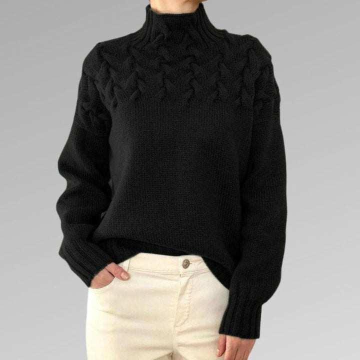 Victoire - Elegant Cable Knit Sweater