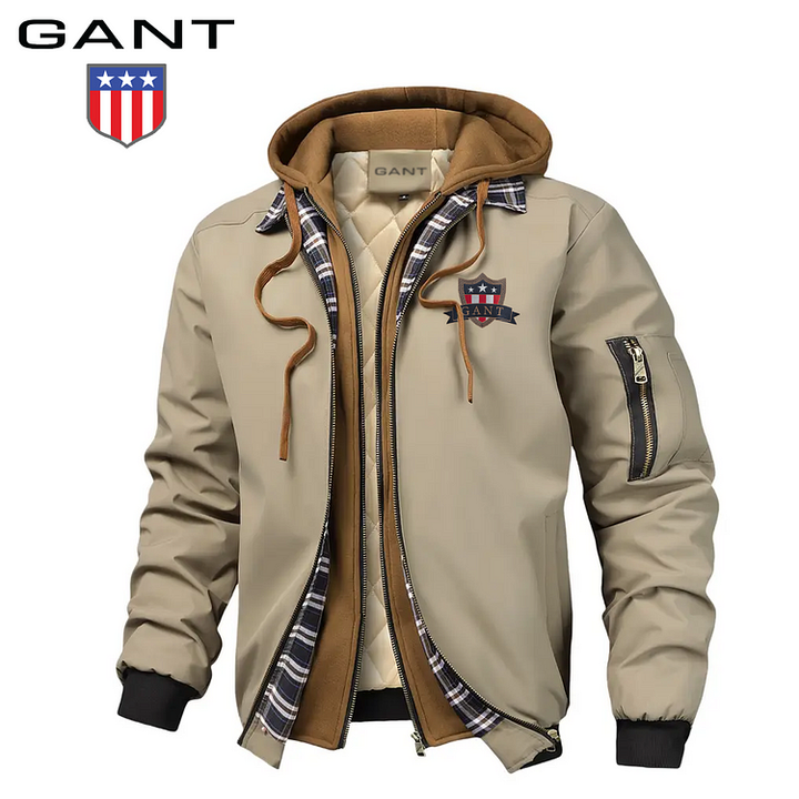 Fergus | Classic Bomber Jacket with Ribbed Trims and Zip Front for Men