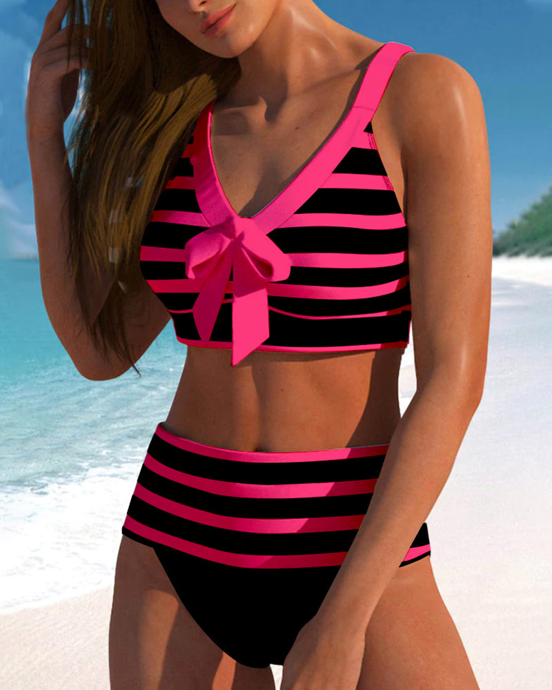 Calya | Striped High-Waisted Bikini