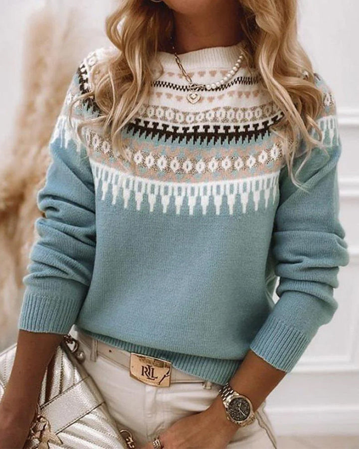 Avery | Fair Isle Knit Sweater with Classic Repeating Pattern for Women