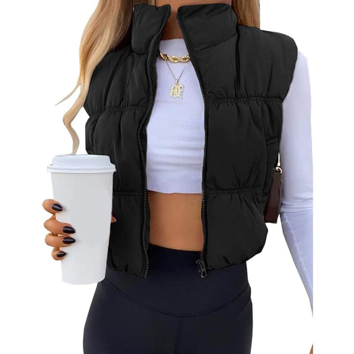 Caroline | Sleeveless Puffer Vest with Sleek Stand Collar for Women