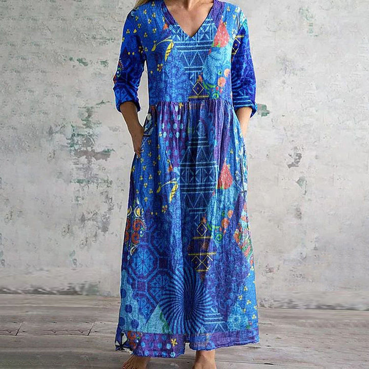 Emily - Vintage Kleid mit abstraktem Druck