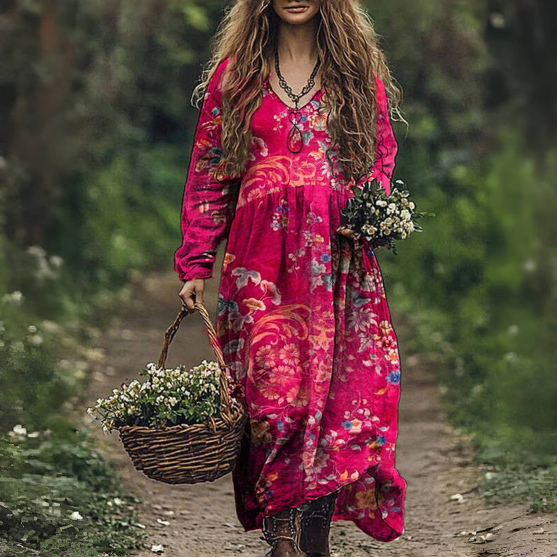 Giana - Vintage Dress with Floral Print