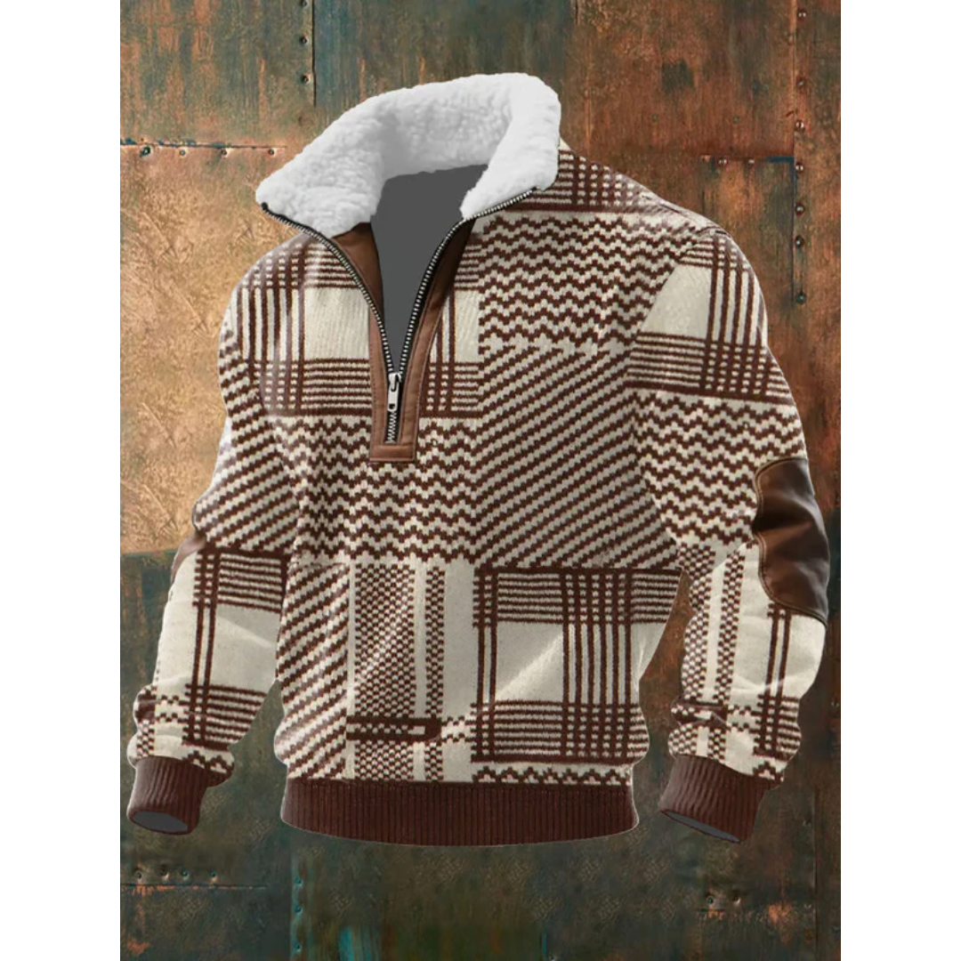 Lachlan | Fleece Lined Winter Pullover with Structured Knit for Men