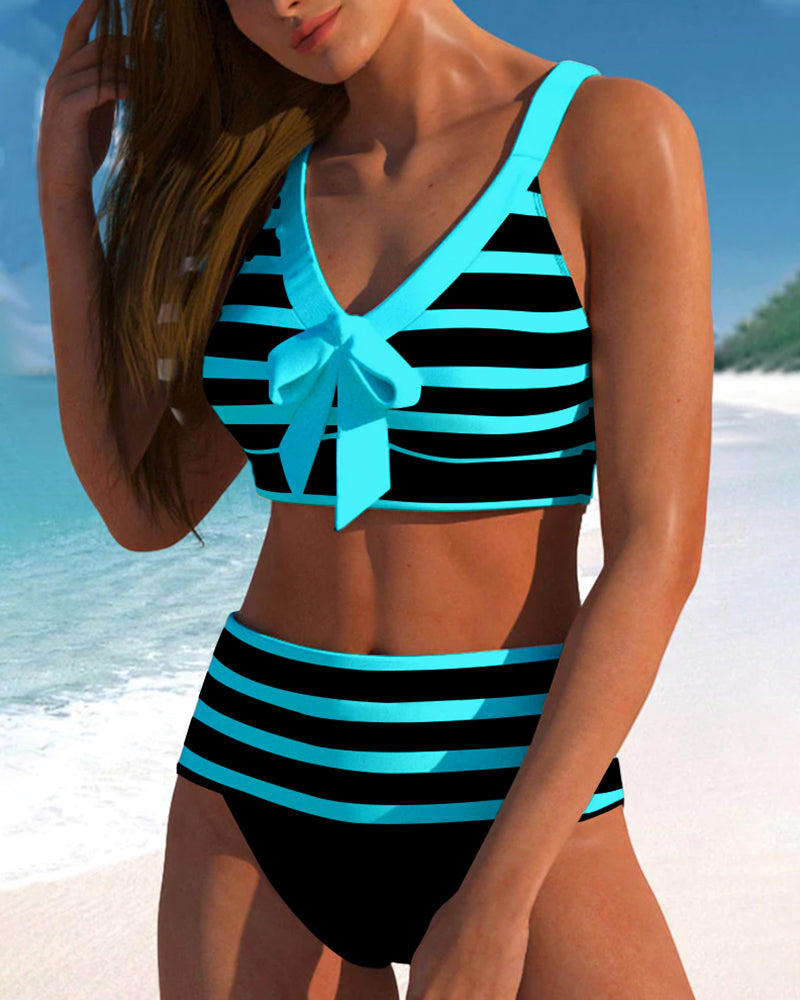 Calya | Striped High-Waisted Bikini