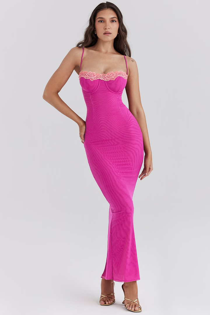 Fay - Lace Slit Maxi Dress