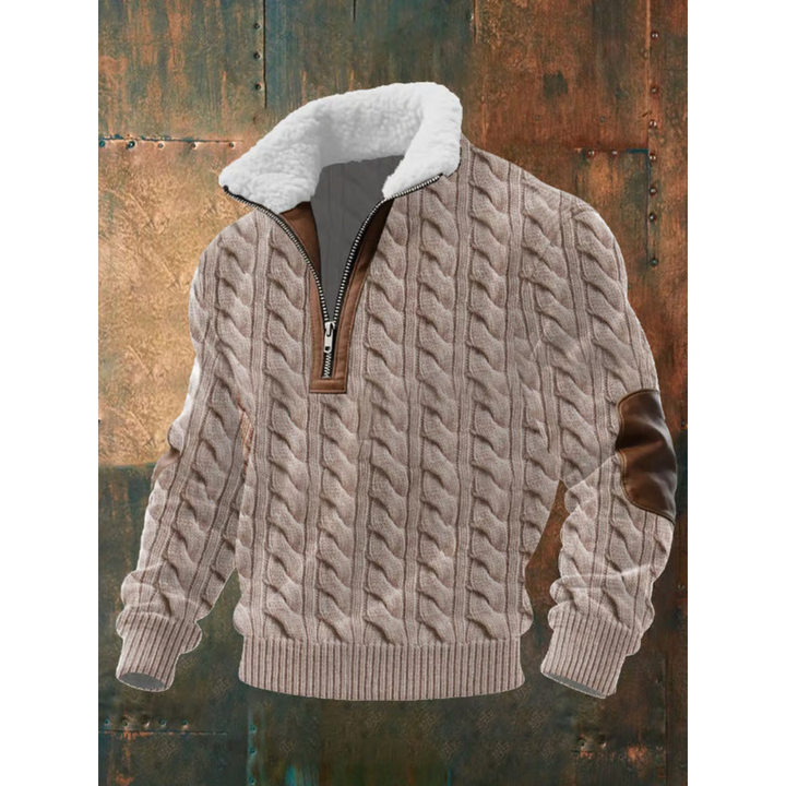 Lachlan | Fleece Lined Winter Pullover with Structured Knit for Men