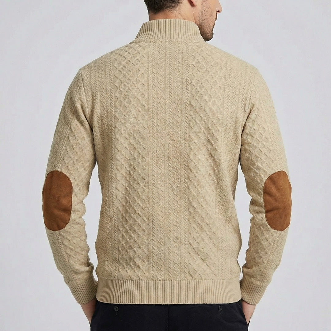 Langston | Classic High Collar Pullover with Clean Knit Body for Men