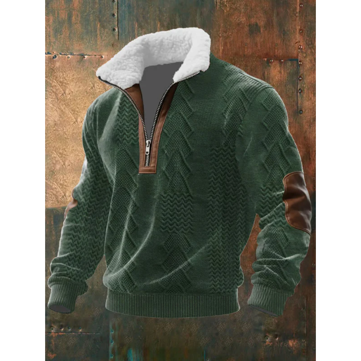 Lachlan | Fleece Lined Winter Pullover with Structured Knit for Men