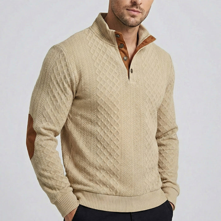 Langston | Classic High Collar Pullover with Clean Knit Body for Men
