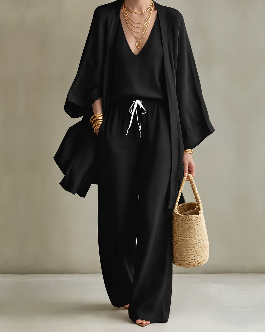 Tanisha | Three Piece Linen Look Set with Summer Ease for Women