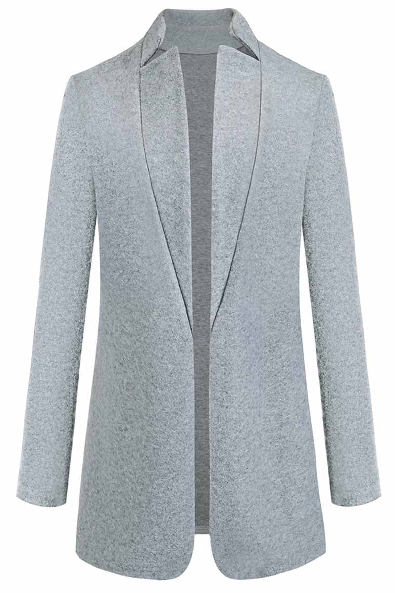 Eugenia | Collarless Open Front Coat with Shawl Shaping for Women