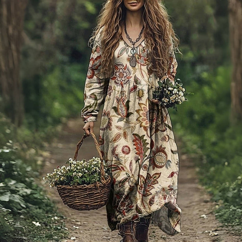 Thea - Vintage Dress with Floral Pattern