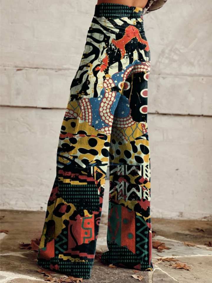 ÉLODIE™ | Wide Pants with Elegant and Bold Artistic Pattern