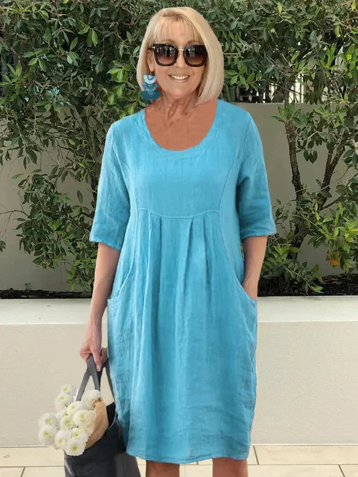 Liese - Loose Cotton Dress With Pocket