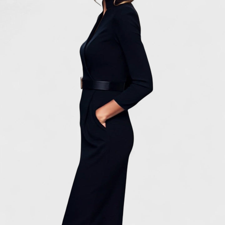 Mandarin Luxe - Maxi Dress With Belt