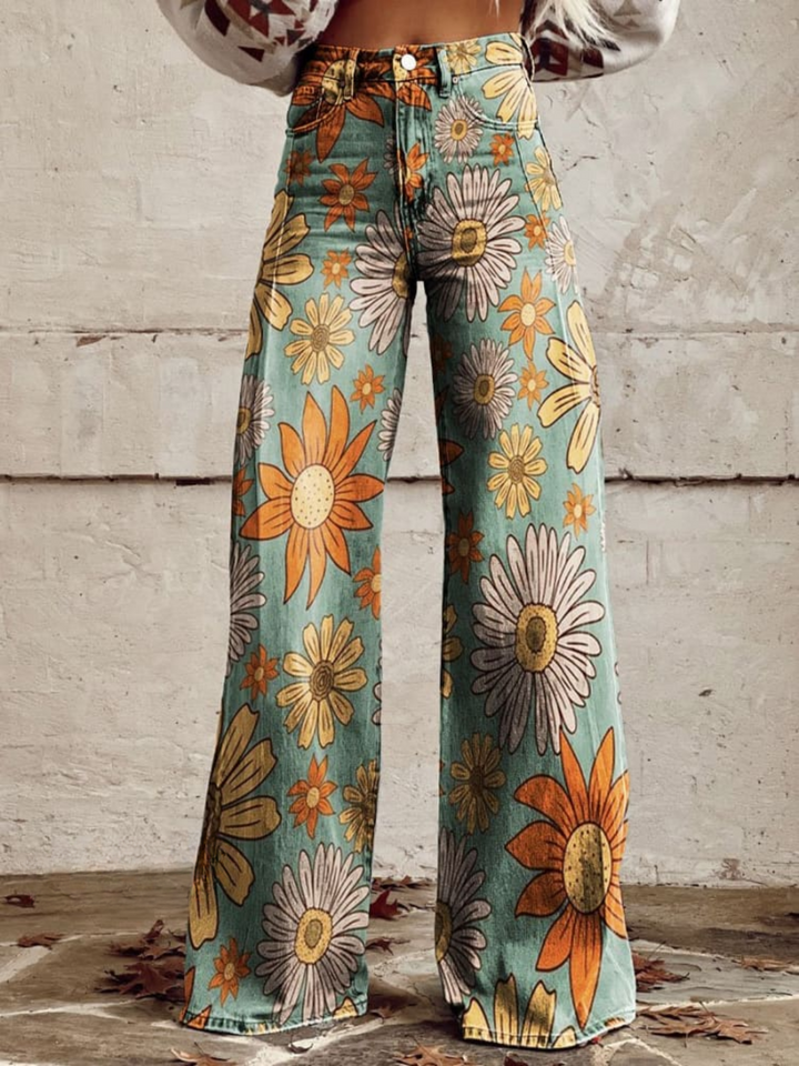CIRILLA™ | Vintage Floral Palazzo Pants