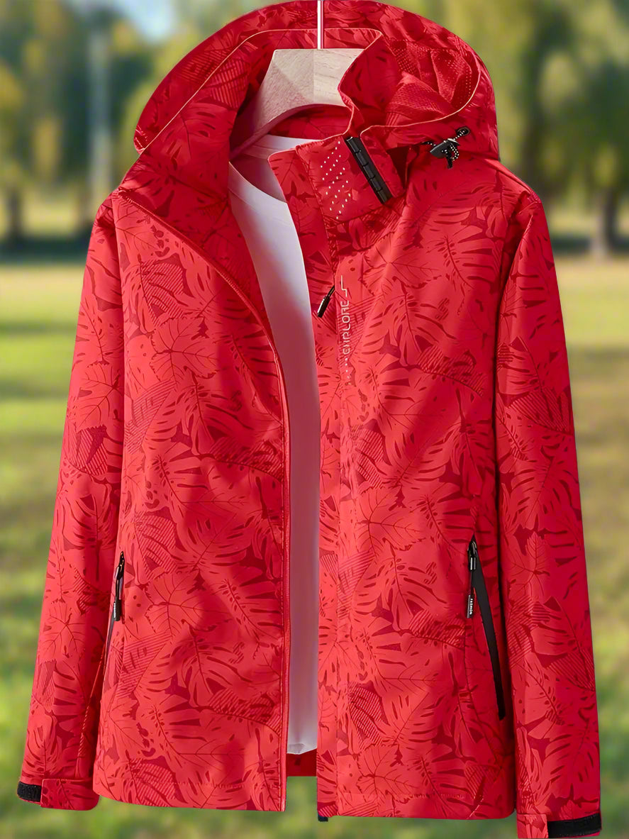 Verna | Printed Waterproof Rain Jacket with Adjustable Hood for Women