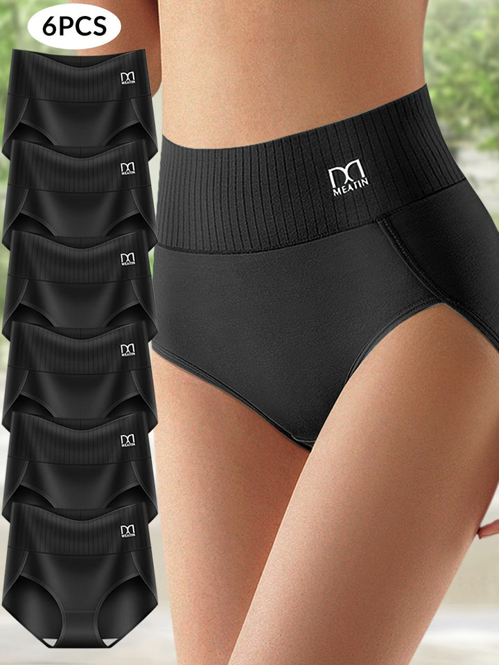 Shaplex™ – 6-Pack Breathable and Comfortable High-Waisted Panties with Tummy Support