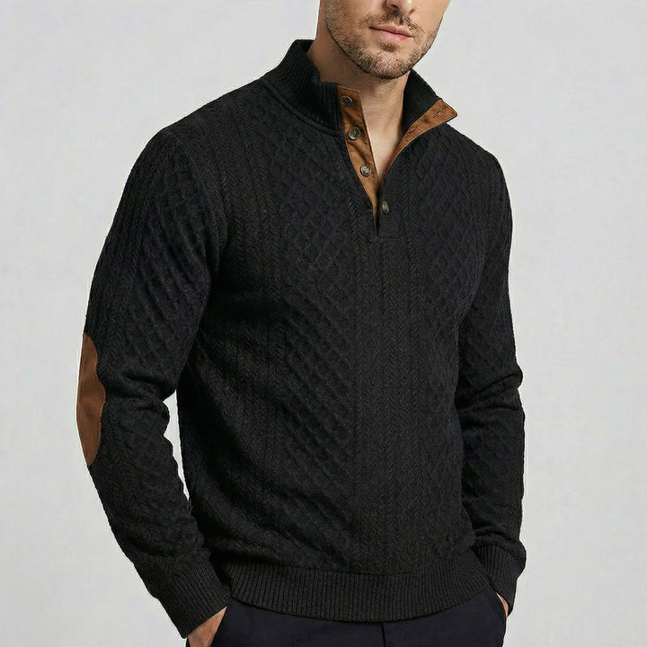 Langston | Classic High Collar Pullover with Clean Knit Body for Men