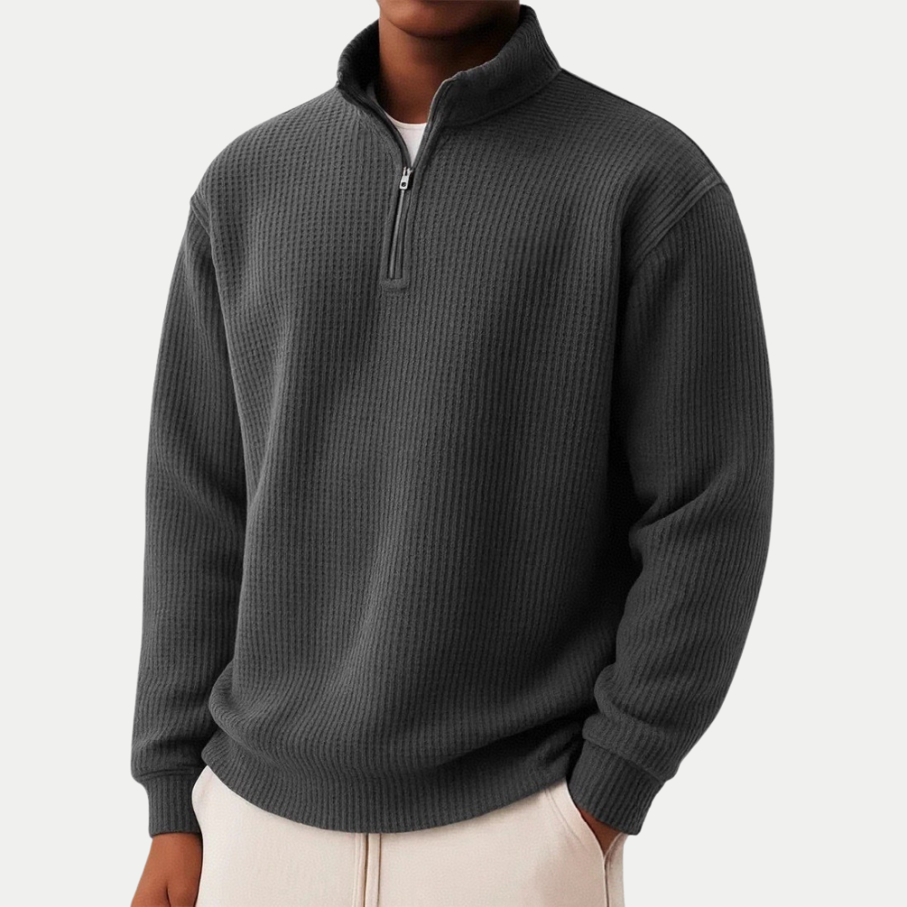 Everett | Knit Quarter Zip Sweater with Timeless Clean Look for Men