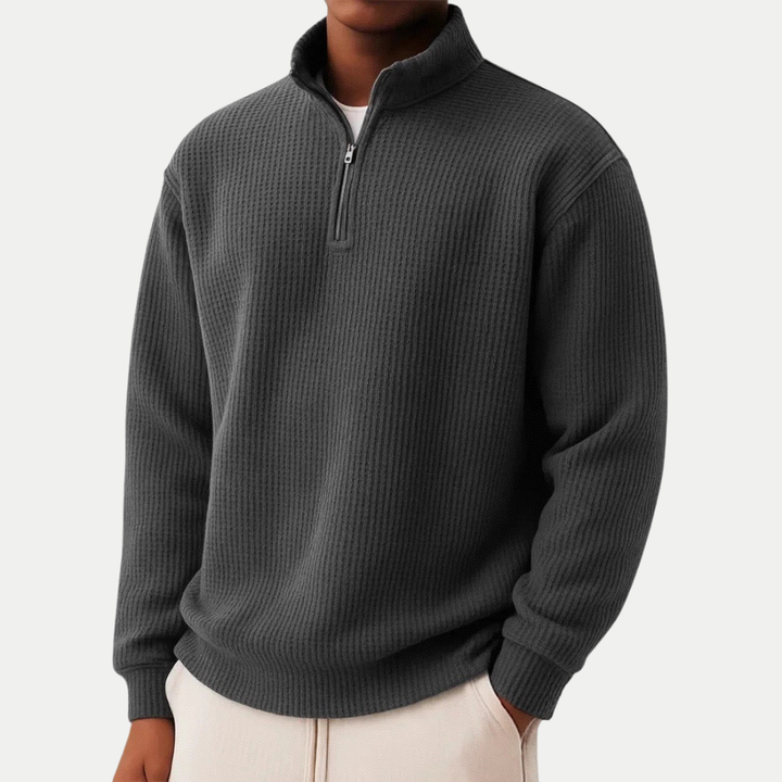 Everett | Knit Quarter Zip Sweater with Timeless Clean Look for Men