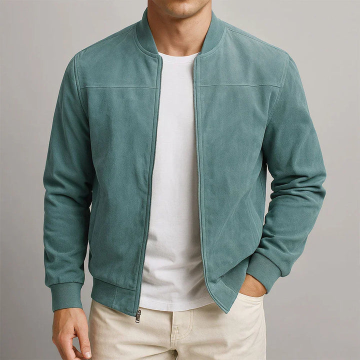 Riviera | Italian Suede Bomber Jacket with Smooth Lining for Men