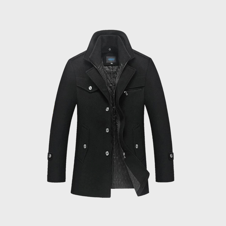 Bradford | Wool Blend Peacoat with Structured Shoulders for Men