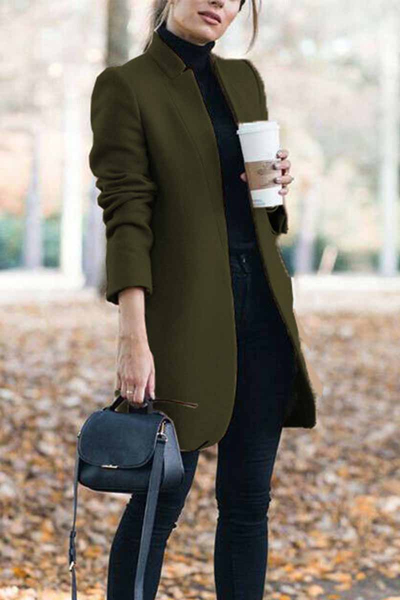 Eugenia | Collarless Open Front Coat with Shawl Shaping for Women