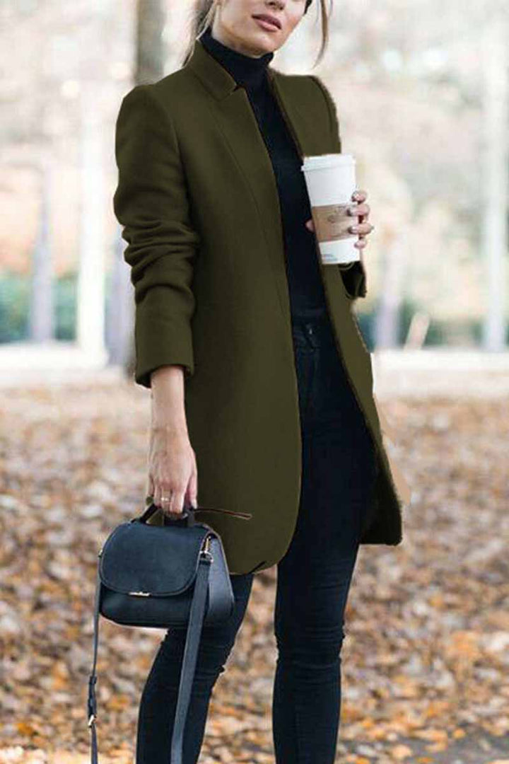 Eugenia | Collarless Open Front Coat with Shawl Shaping for Women