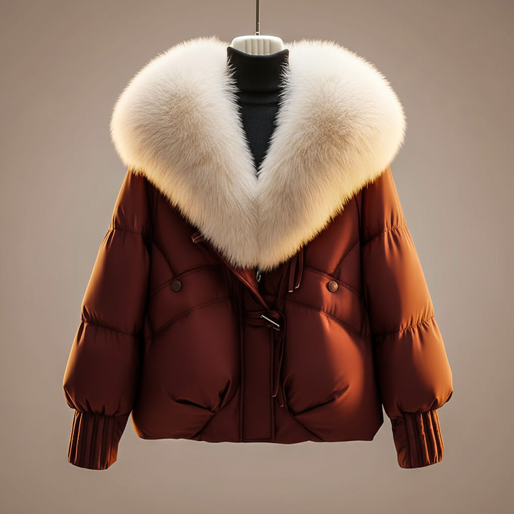 Emmeline | Winter Coat with Plush Statement Collar for Women