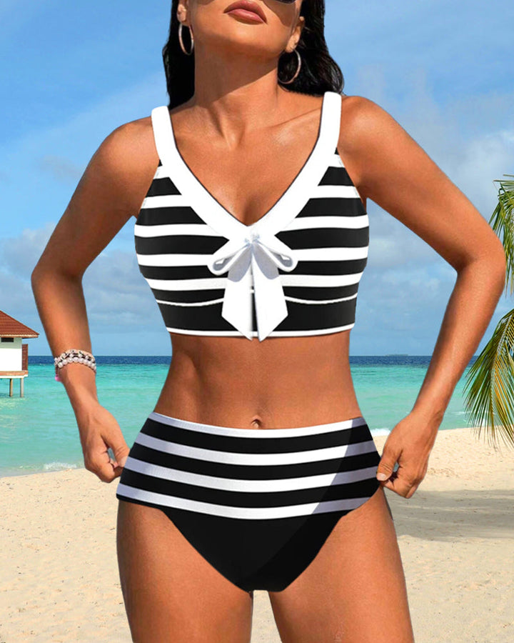 Calya | Striped High-Waisted Bikini