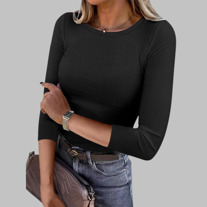 Davina | Crewneck Slim Fit Top with Flattering Line for Women