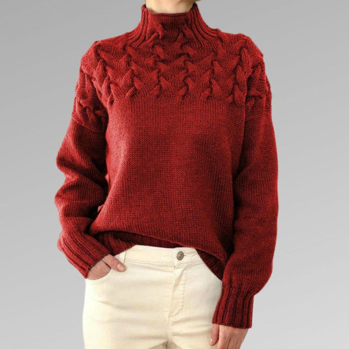 Victoire - Elegant Cable Knit Sweater
