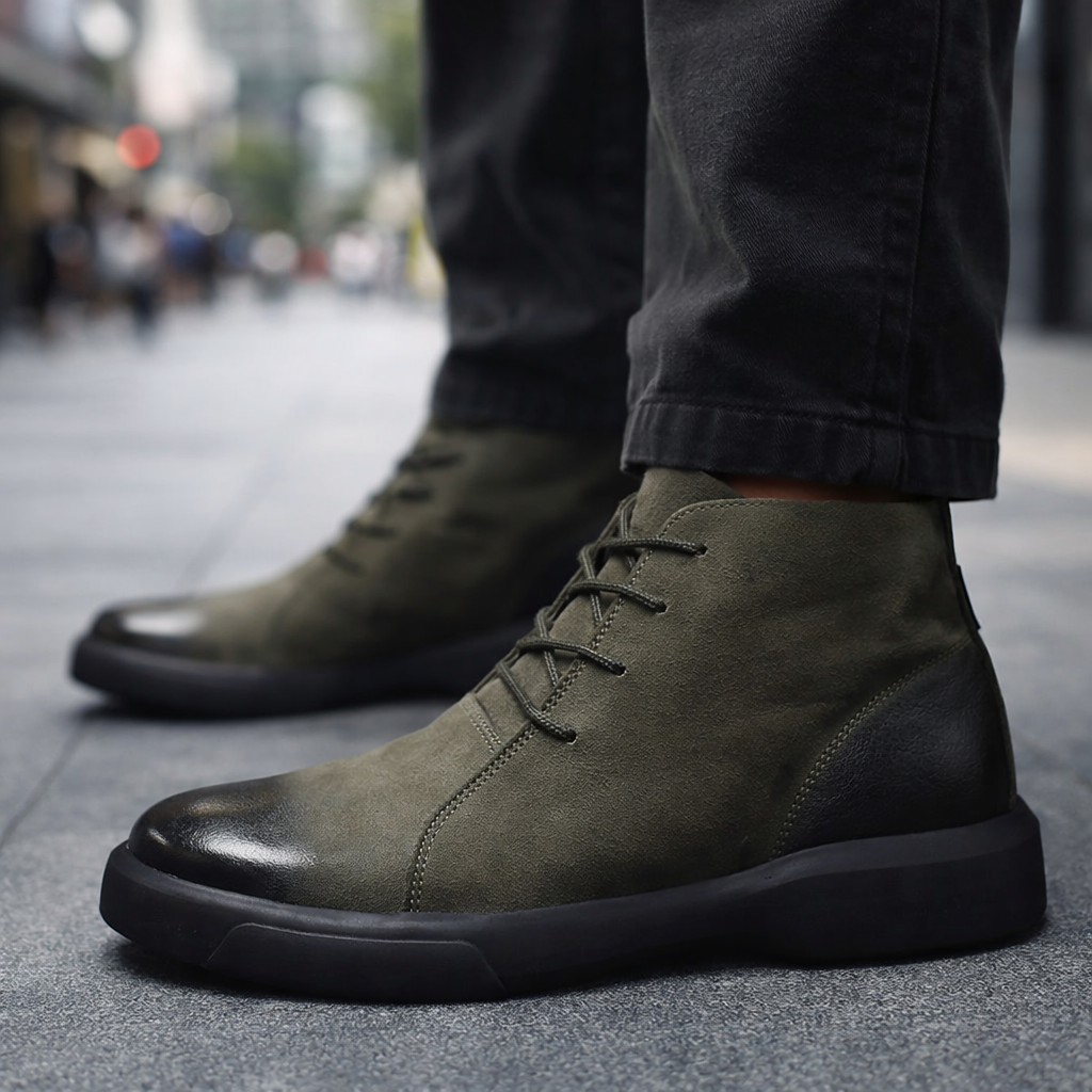 Parker | Leather Shoes with Ankle Height Profile and Cushioned Sole for Men