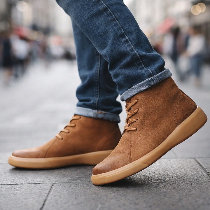 Parker | Leather Shoes with Ankle Height Profile and Cushioned Sole for Men