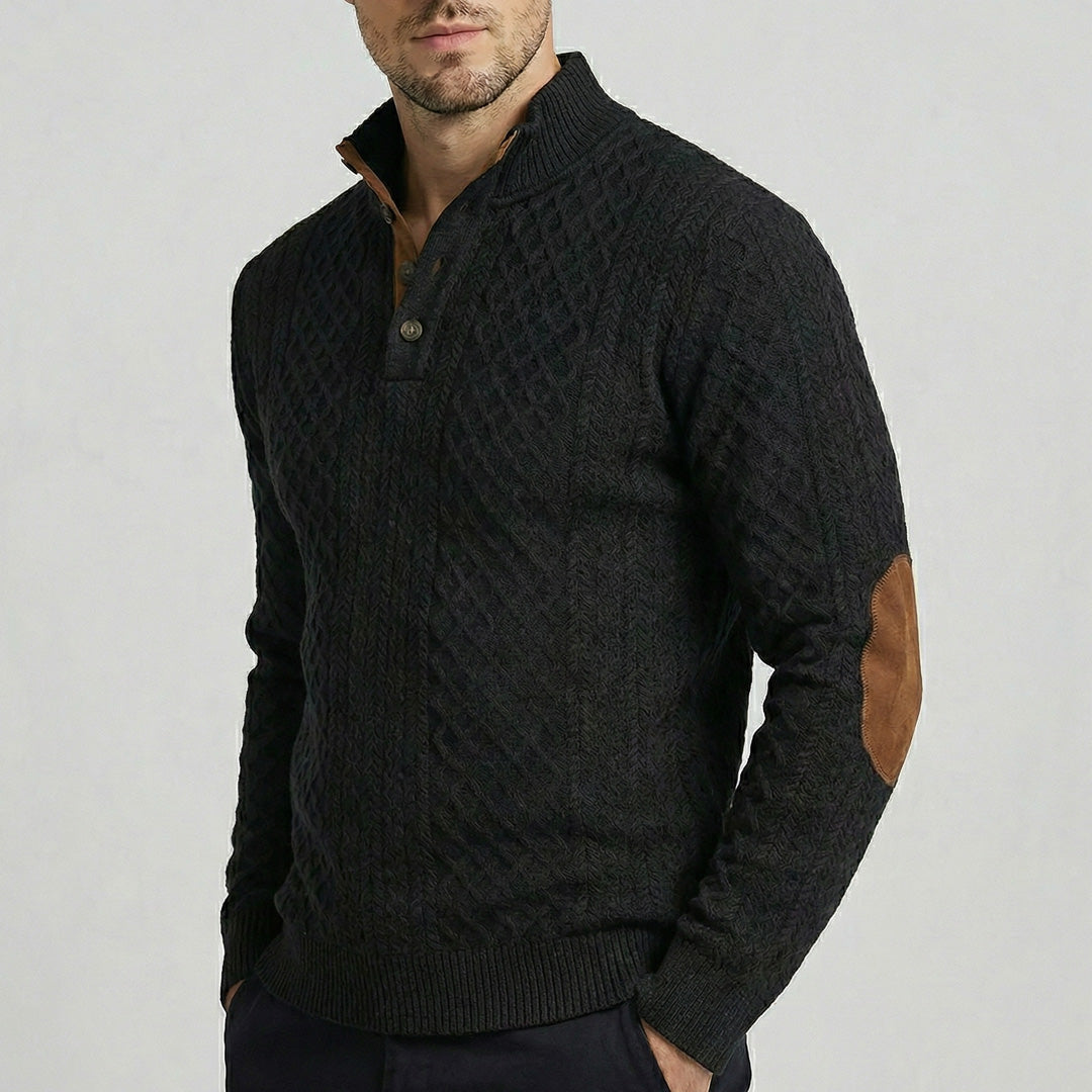Langston | Classic High Collar Pullover with Clean Knit Body for Men