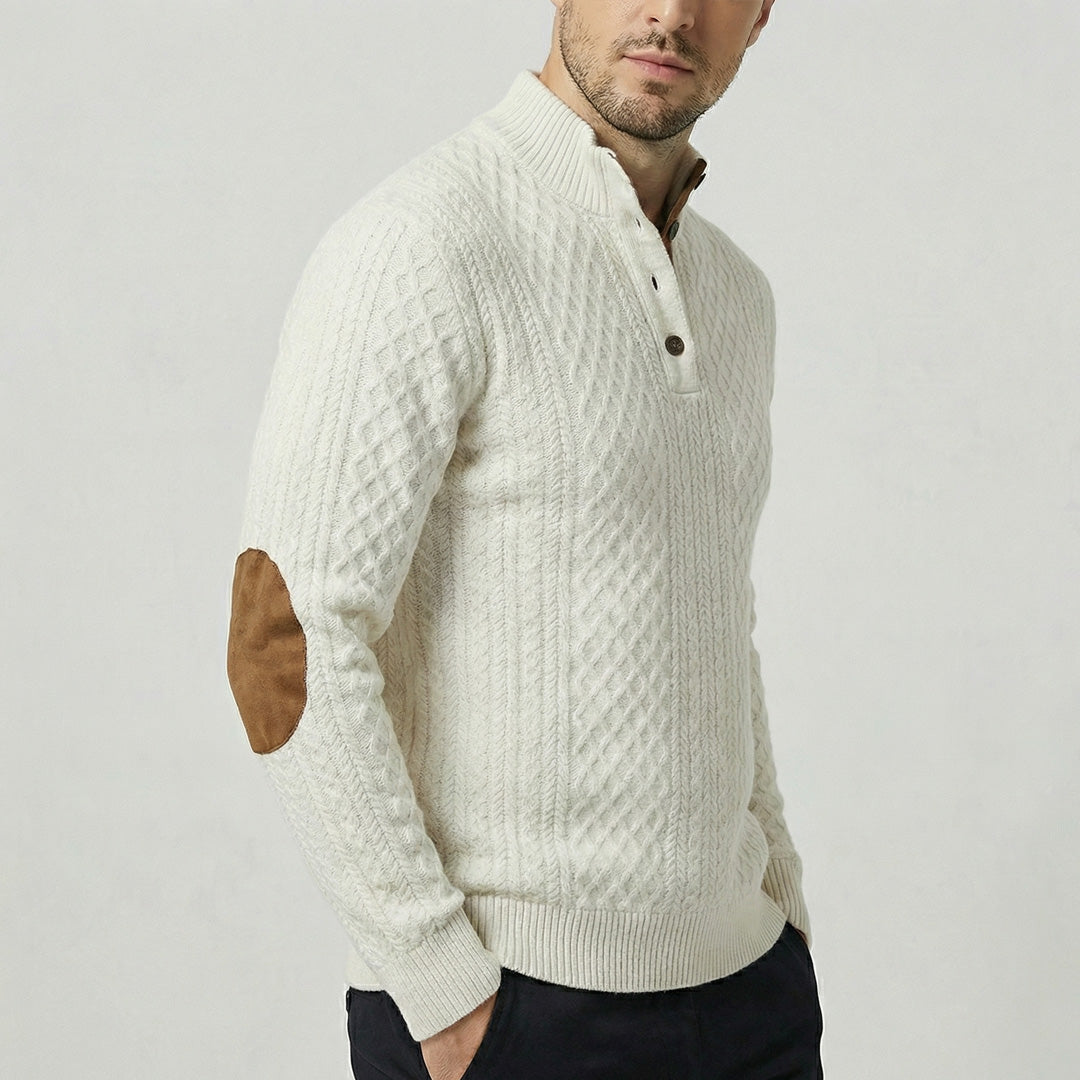 Langston | Classic High Collar Pullover with Clean Knit Body for Men