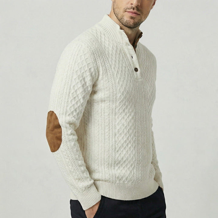 Langston | Classic High Collar Pullover with Clean Knit Body for Men