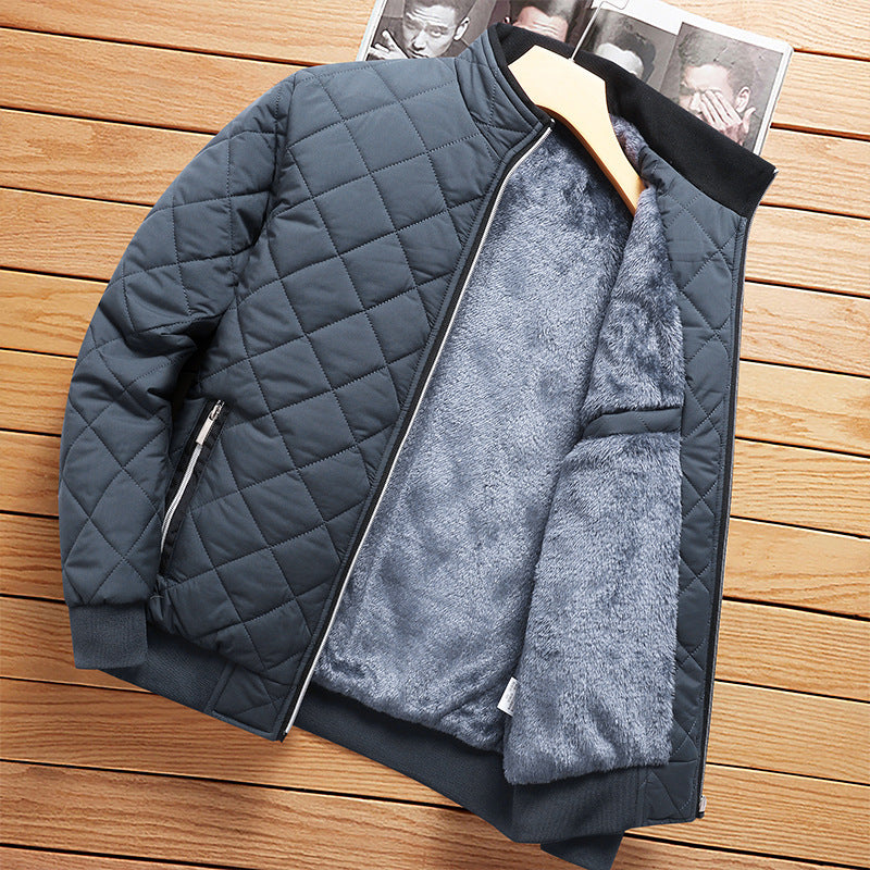 Mason | Quilted Jacket with Fleece Lining and Zip Front for Men