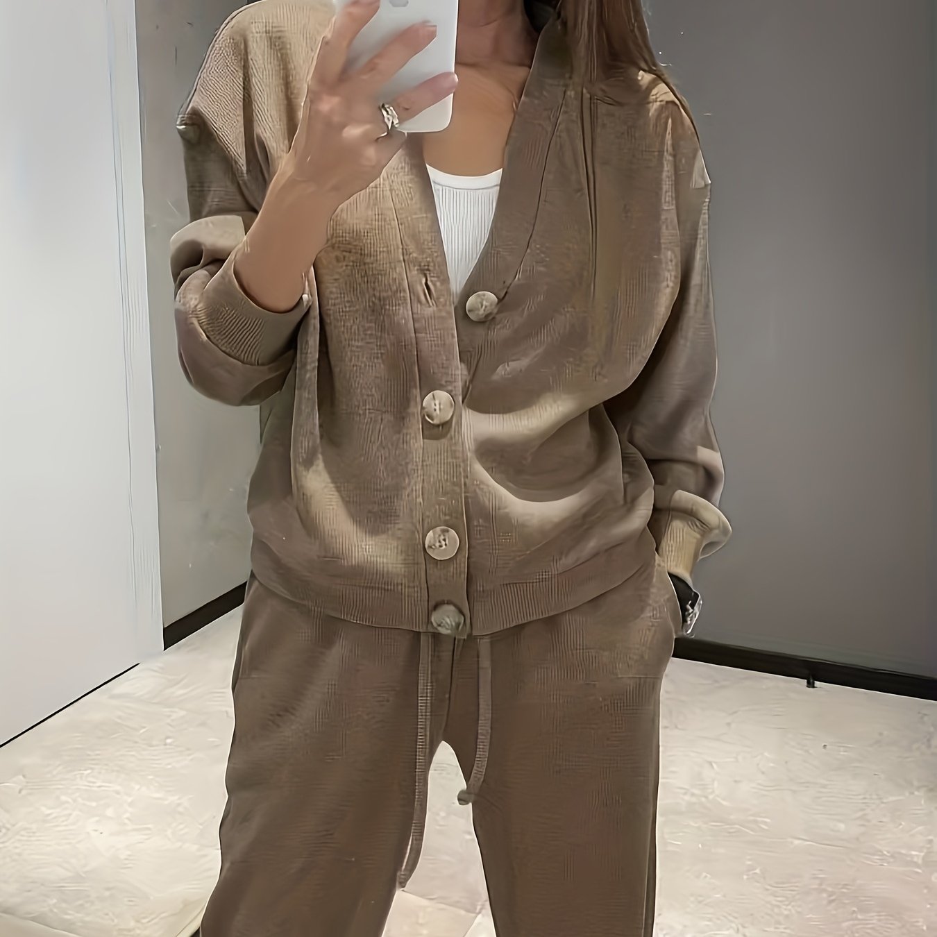 Zara - Soft Button-Front Jacket with Pants Set