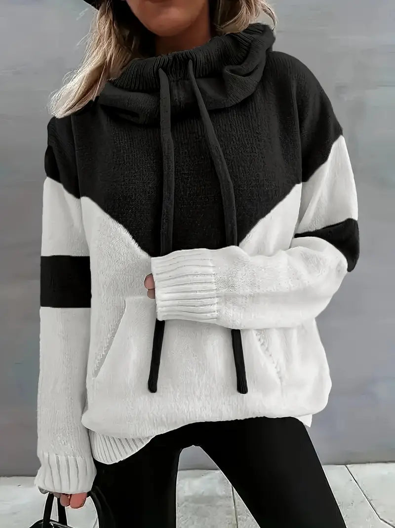 Riona | Dual Tone Cosy Hoodie with Colour Block Design for Women